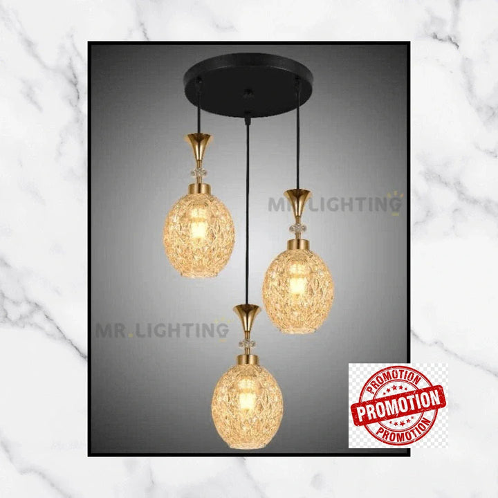 Lampe suspendue verre ambré