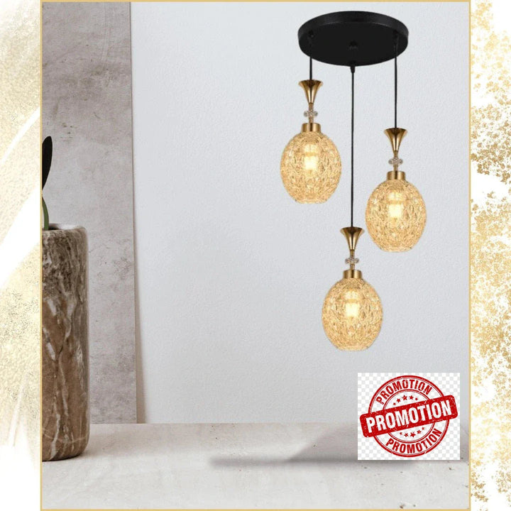 Lampe suspendue verre ambré