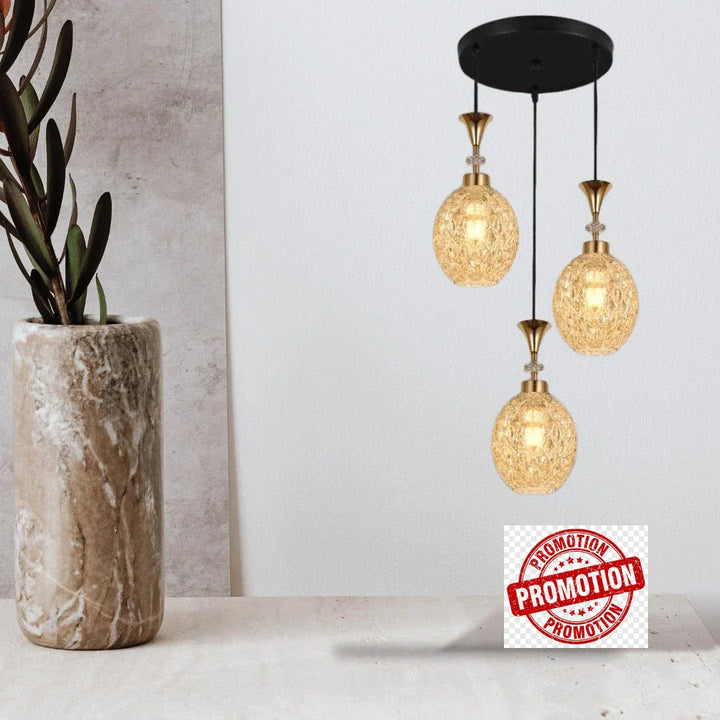 Lampe suspendue verre ambré